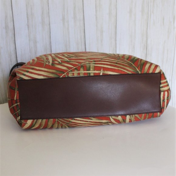 Fossil Rust Orange and Gold Print Fabric Shoulder Bag - Picture 6 of 9